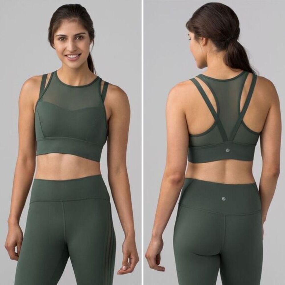 Lululemon Sun Setter Bra in Dark Forest Size 10